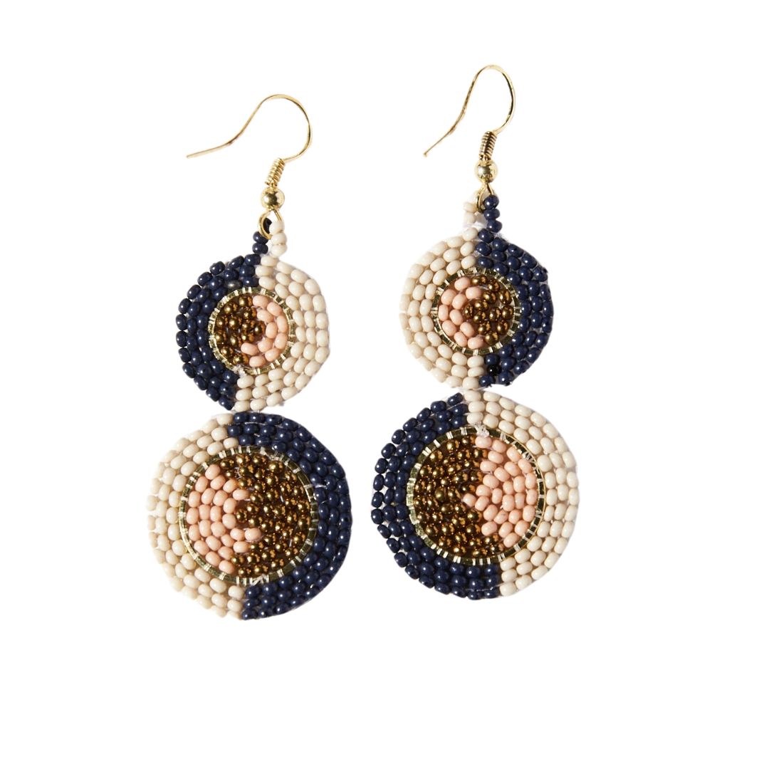 Ink and Alloy Kara Half Circles Beaded Earrings