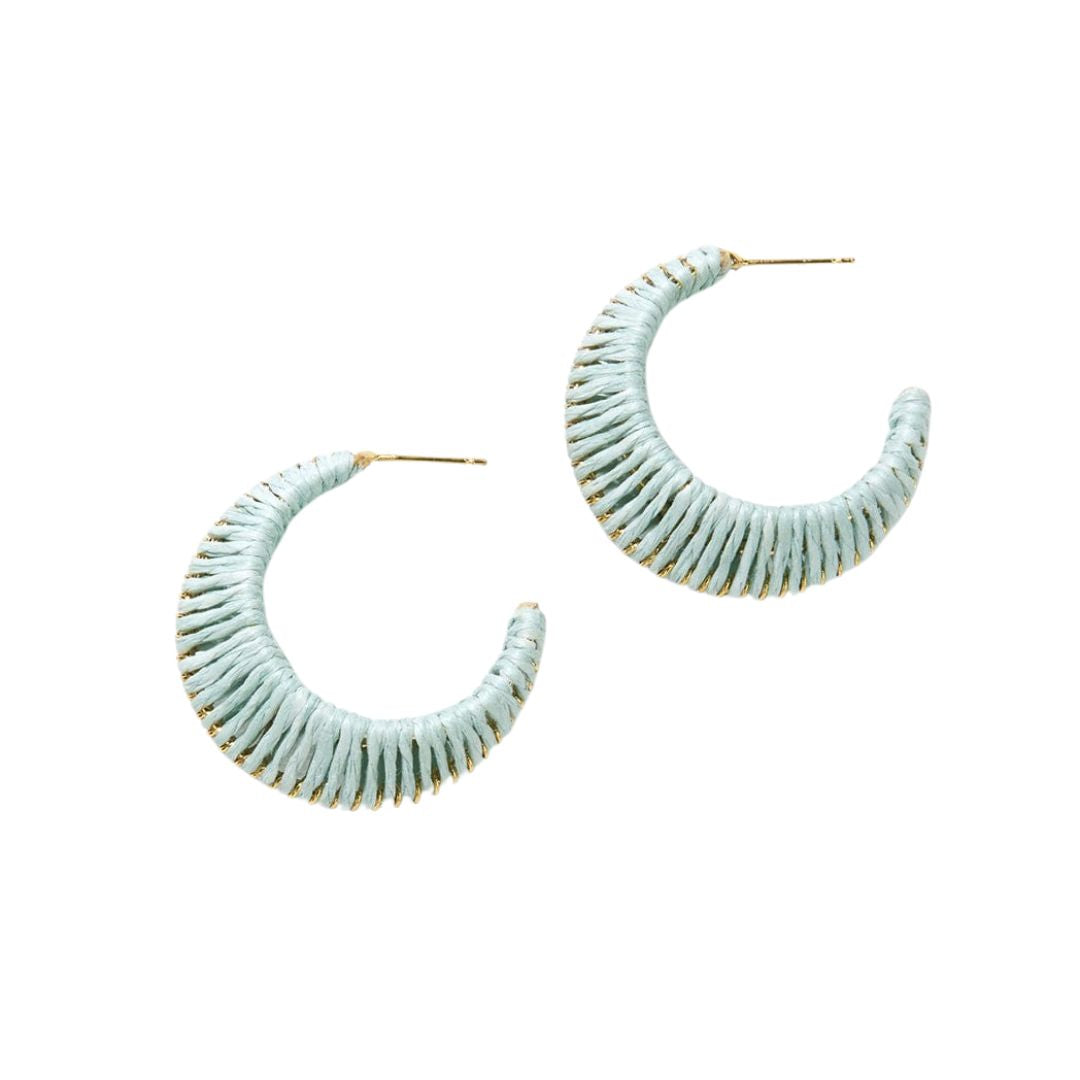 Ink and Alloy Raffia Hoop Earrings