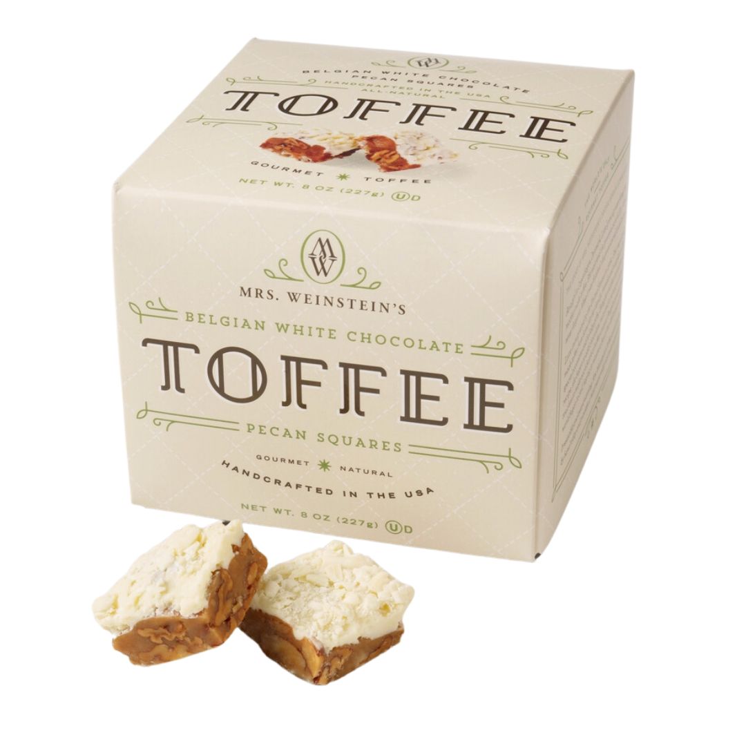 Belgian White Chocolate Pecan Toffee Squares 8oz