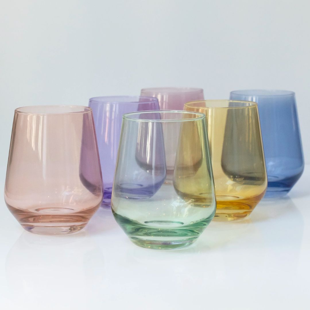 Estelle Colored Wine Stemless Set of 6