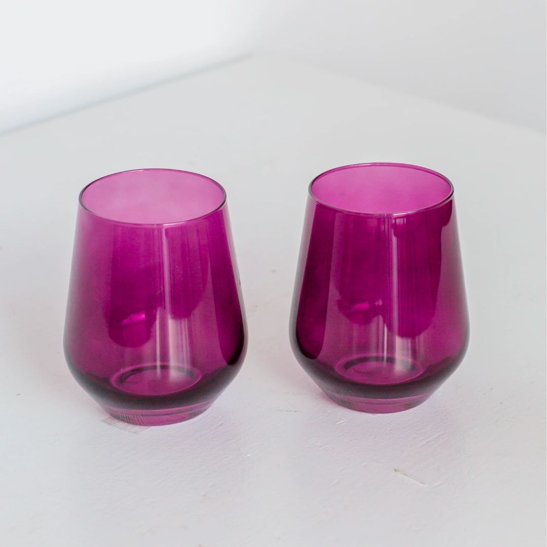 Estelle Colored Wine Stemless Set of 2