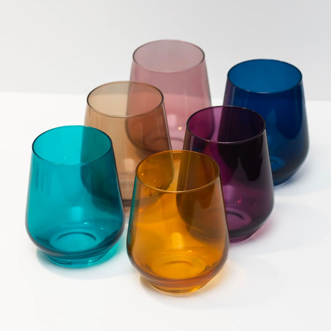 Estelle Colored Wine Stemless Set of 6