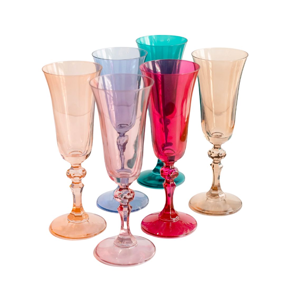 Estelle Colored Regal Flute Set of 6