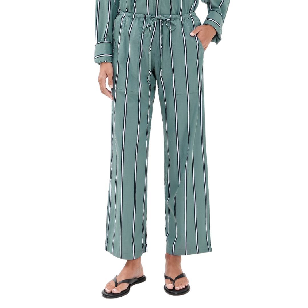 Donni Sage Stripe Pop Drawstring Pant
