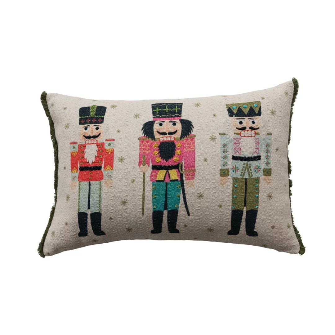 Holiday Cotton Slub Lumbar Pillow