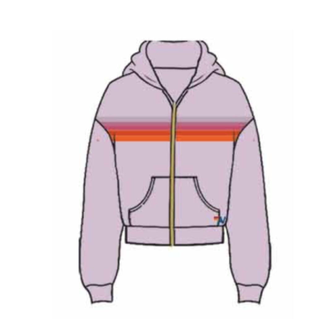 Aviator Nation 5 Stripe Zip Hoodie