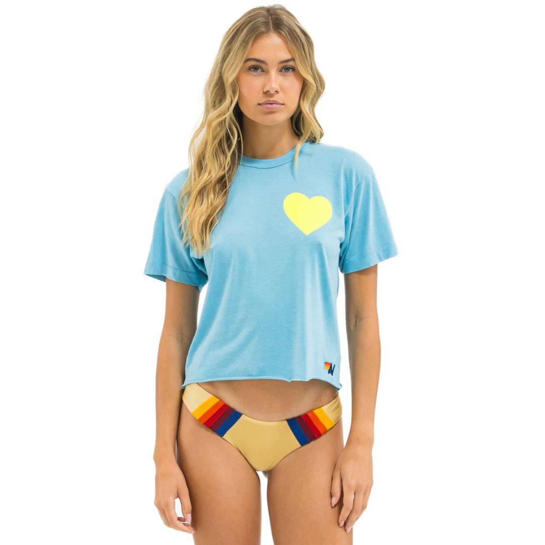 Aviator Nation Heart-Print Boyfriend Tee