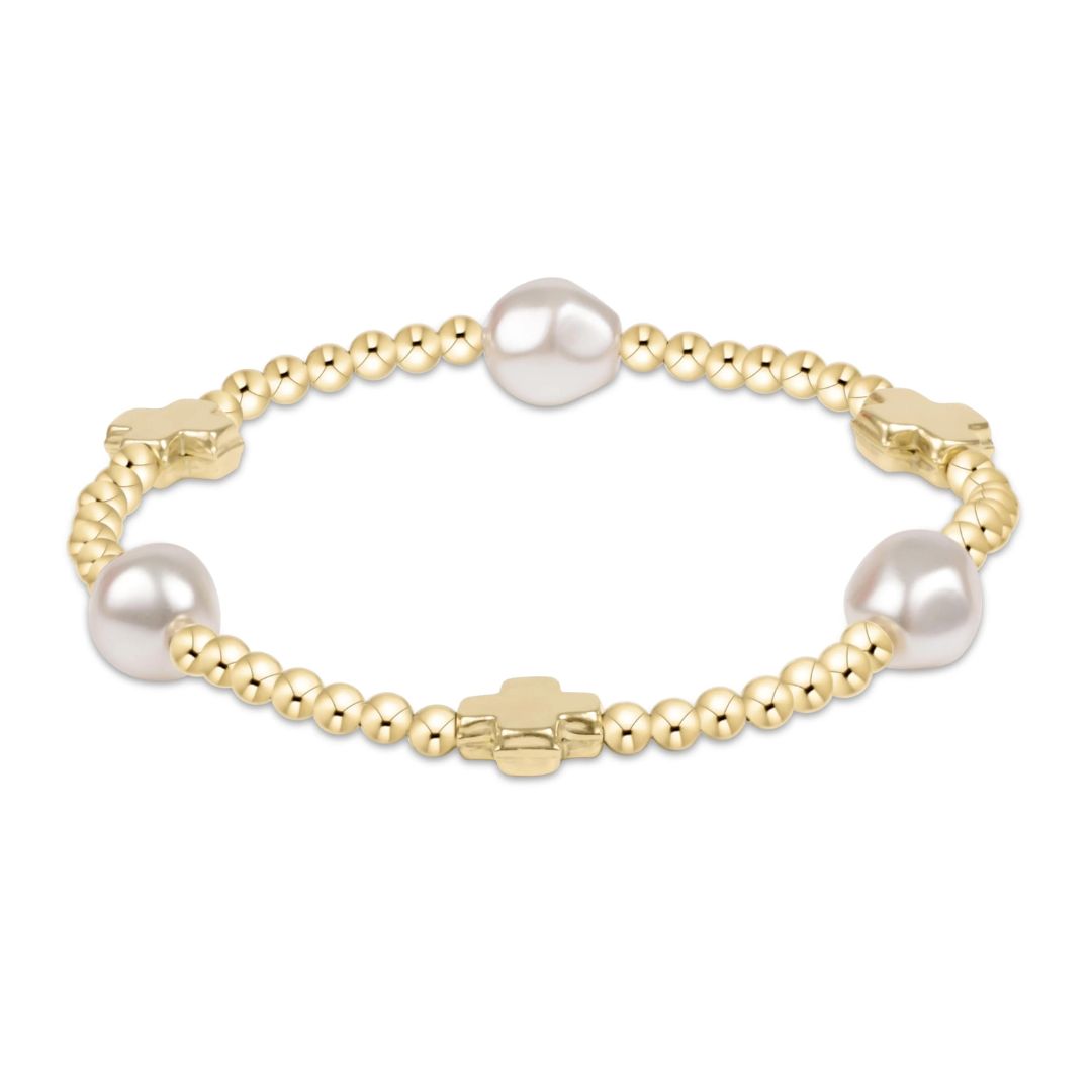 Signature Cross Pearl Bracelet