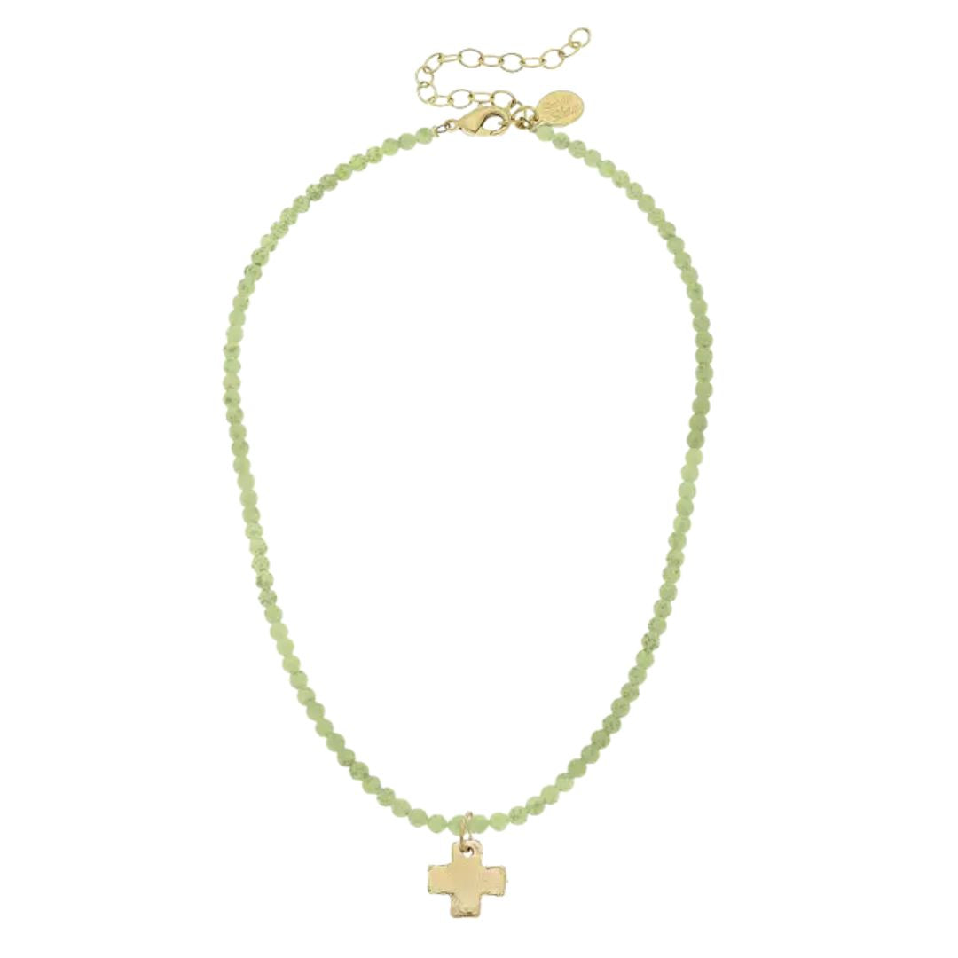 Gold Cross Beaded Necklace