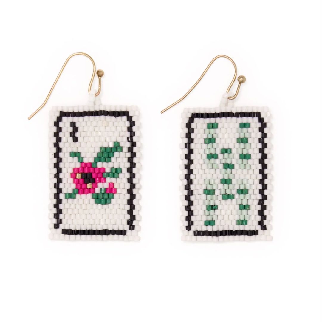 Ink & Alloy Lily Mahjong Earrings