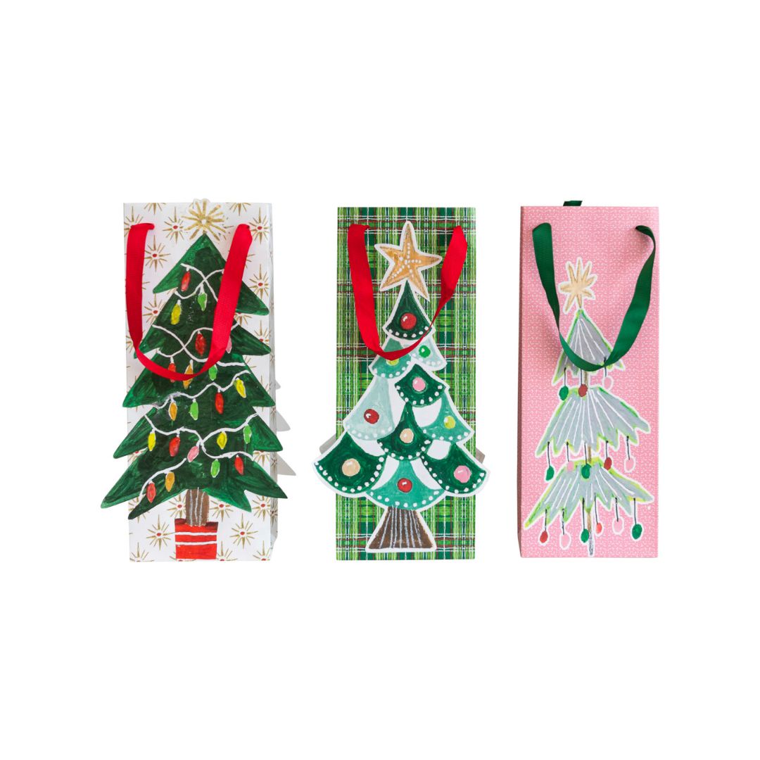Christmas Tree Wine Gift Bag