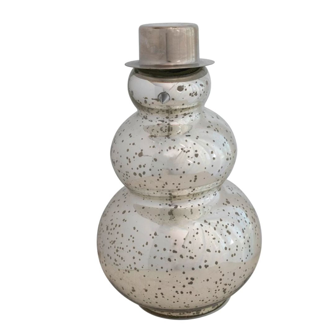 Glass Snowman with LED Light