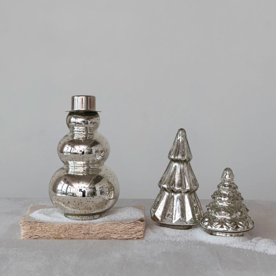 Glass Snowman with LED Light
