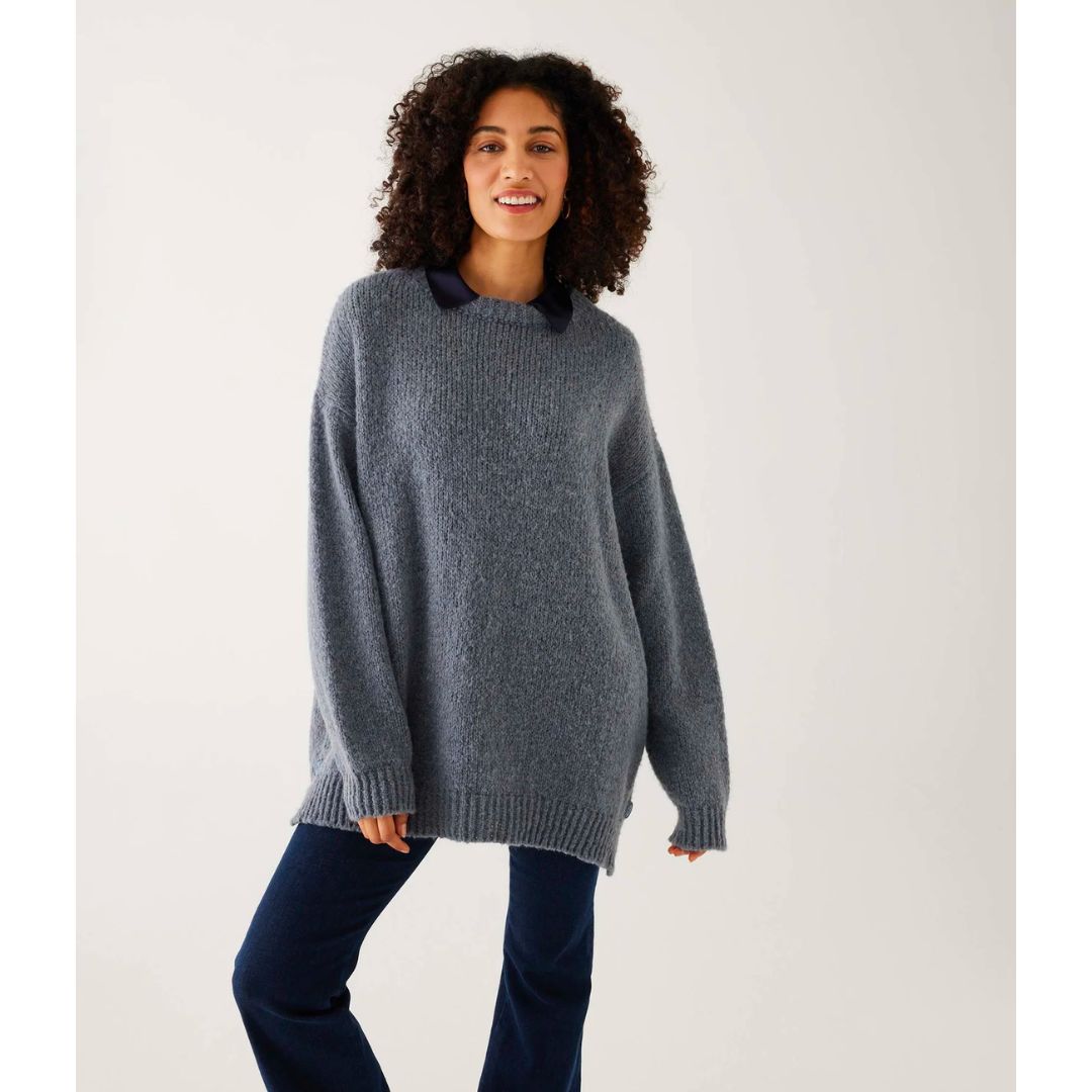 Mer Sea Bari Side Button Crewneck Sweater