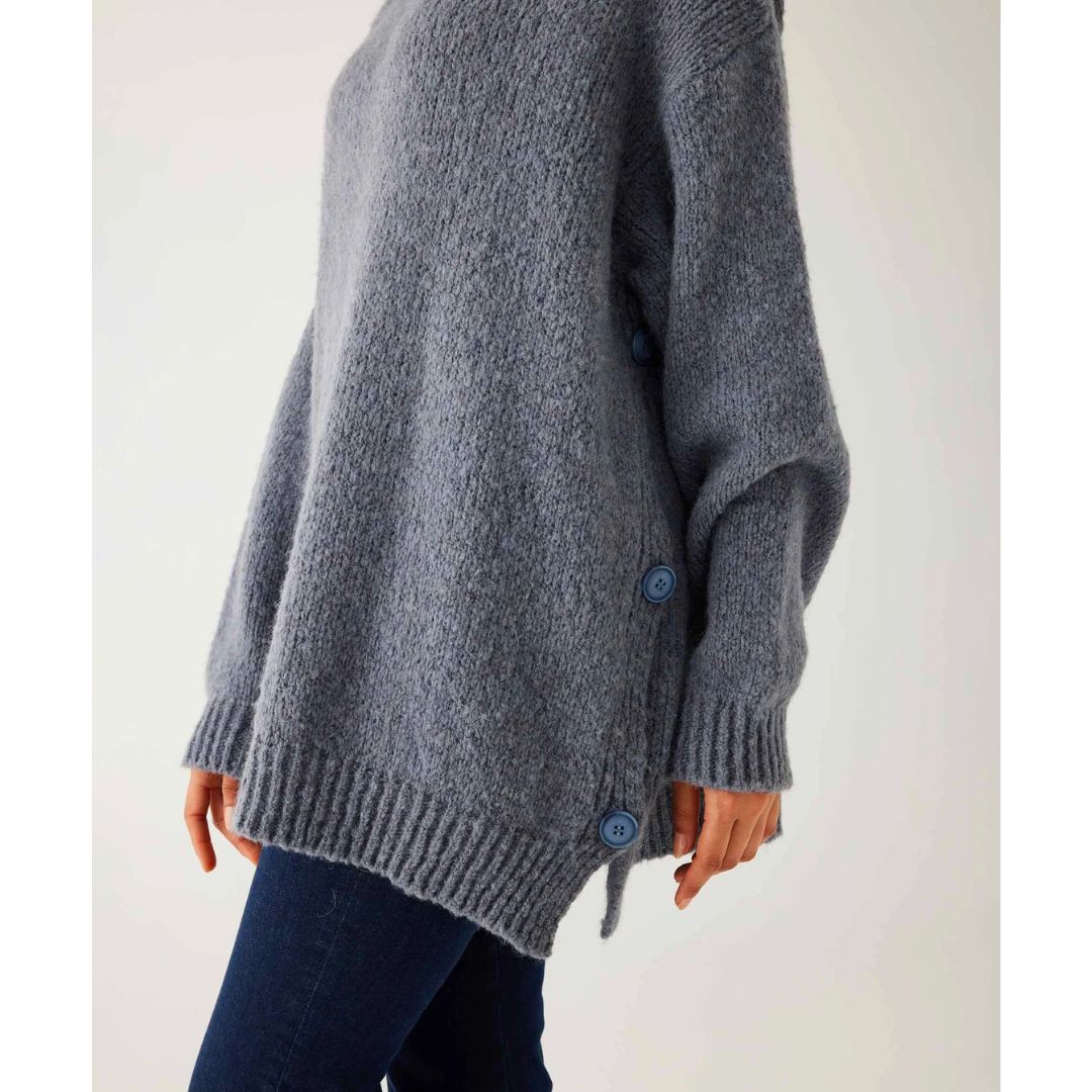 Mer Sea Bari Side Button Crewneck Sweater