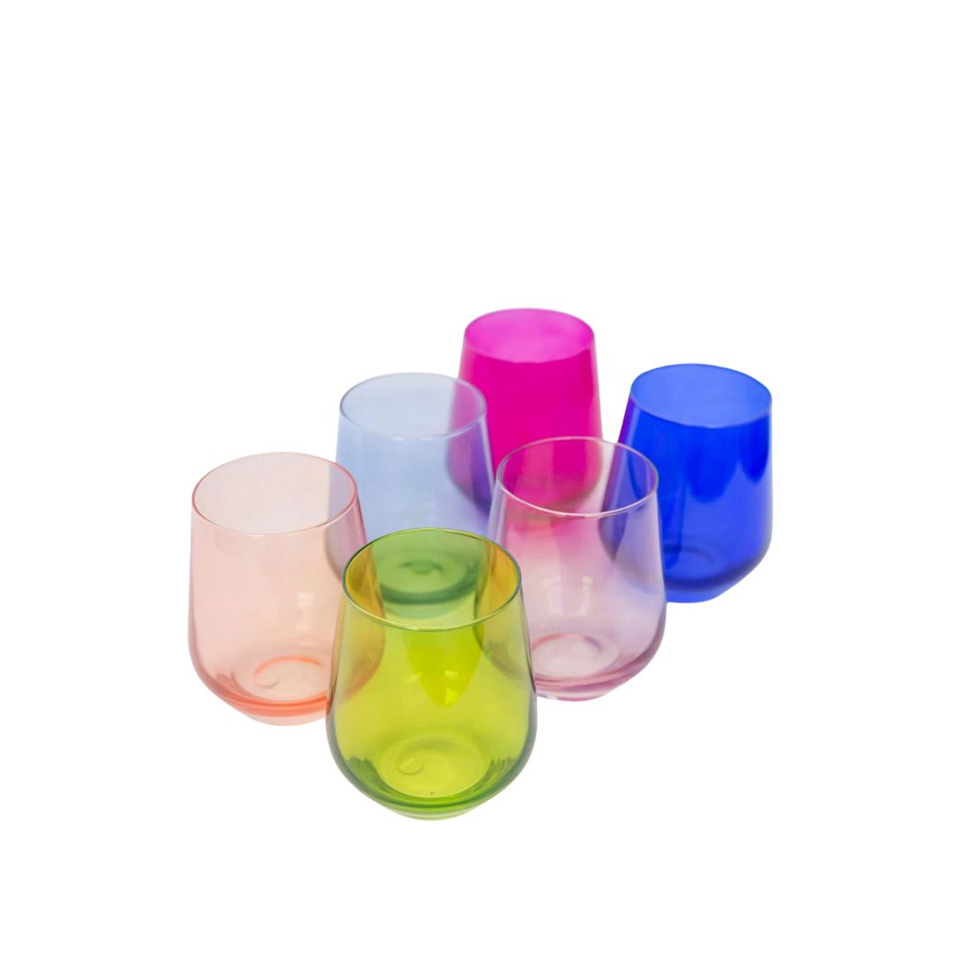 Estelle Colored Wine Stemless Set of 6
