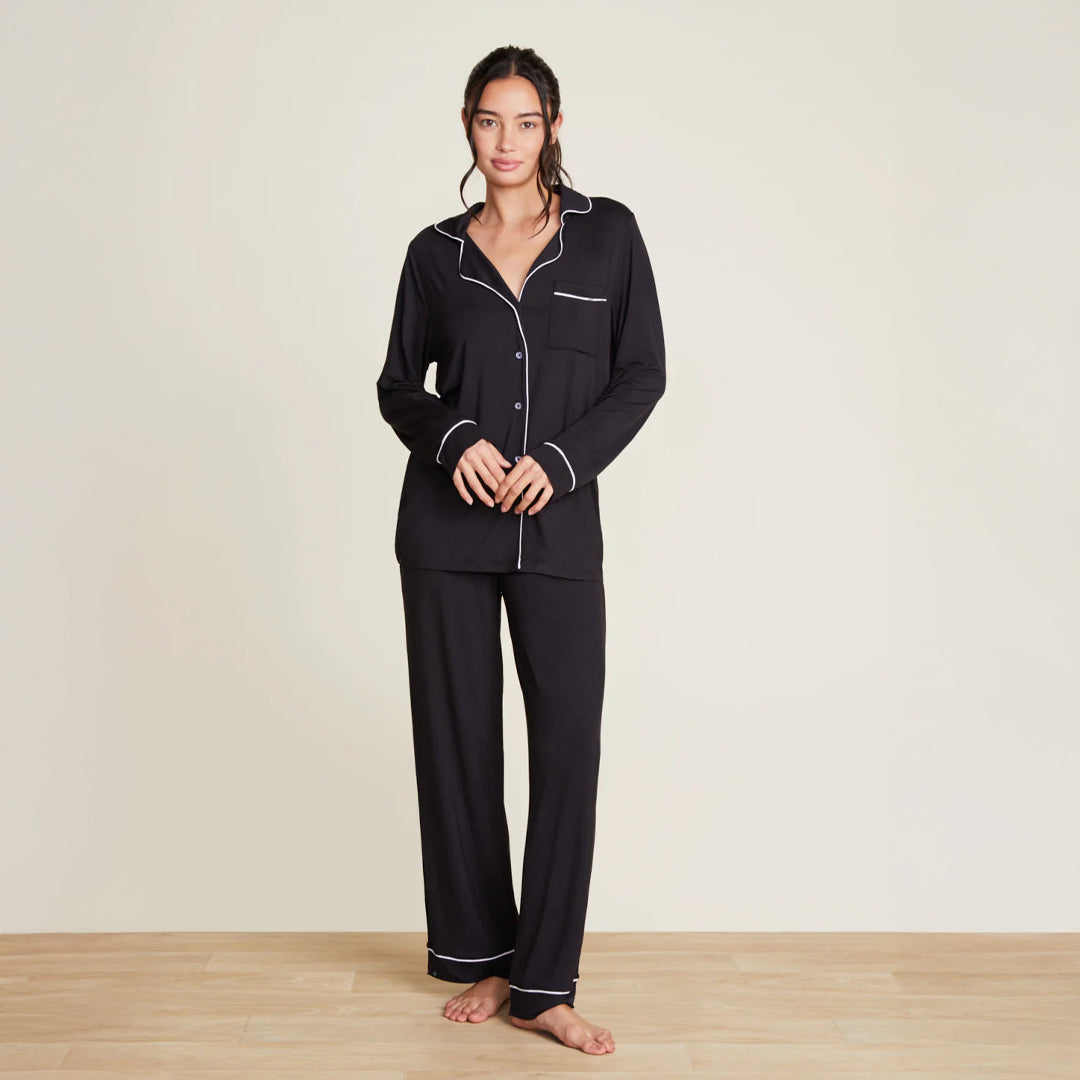 Barefoot Dreams Luxe Milk Jersey SS Piped Pajama Set
