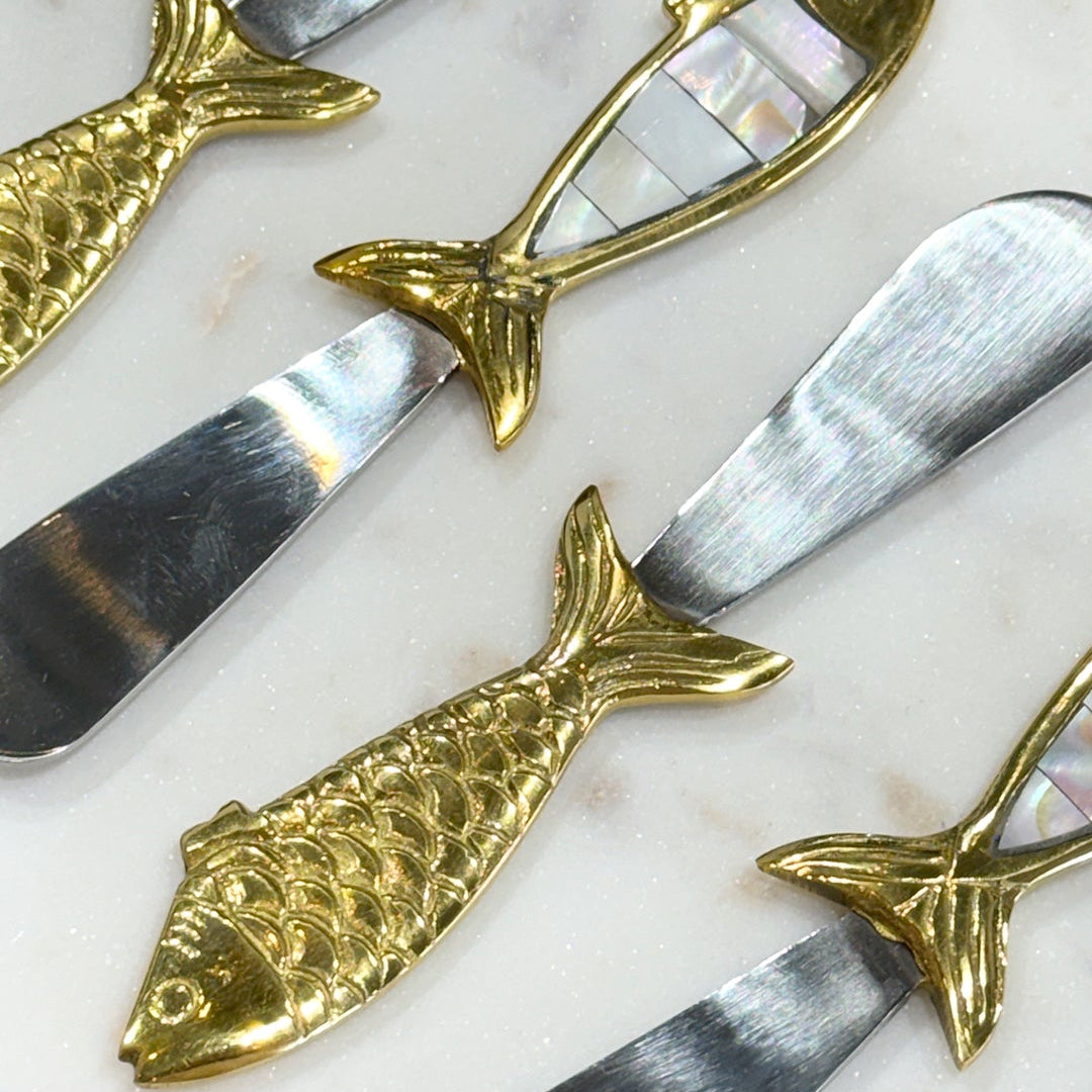 Pearl & Brass Fish Spreader