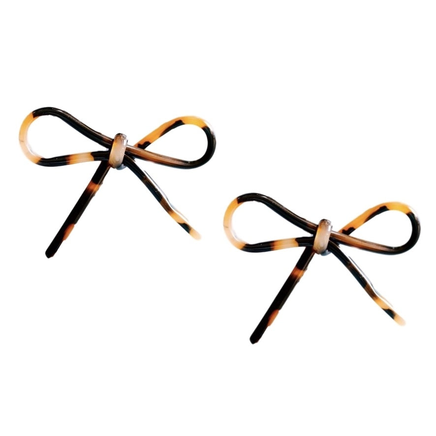Tortoise Bow Earrings