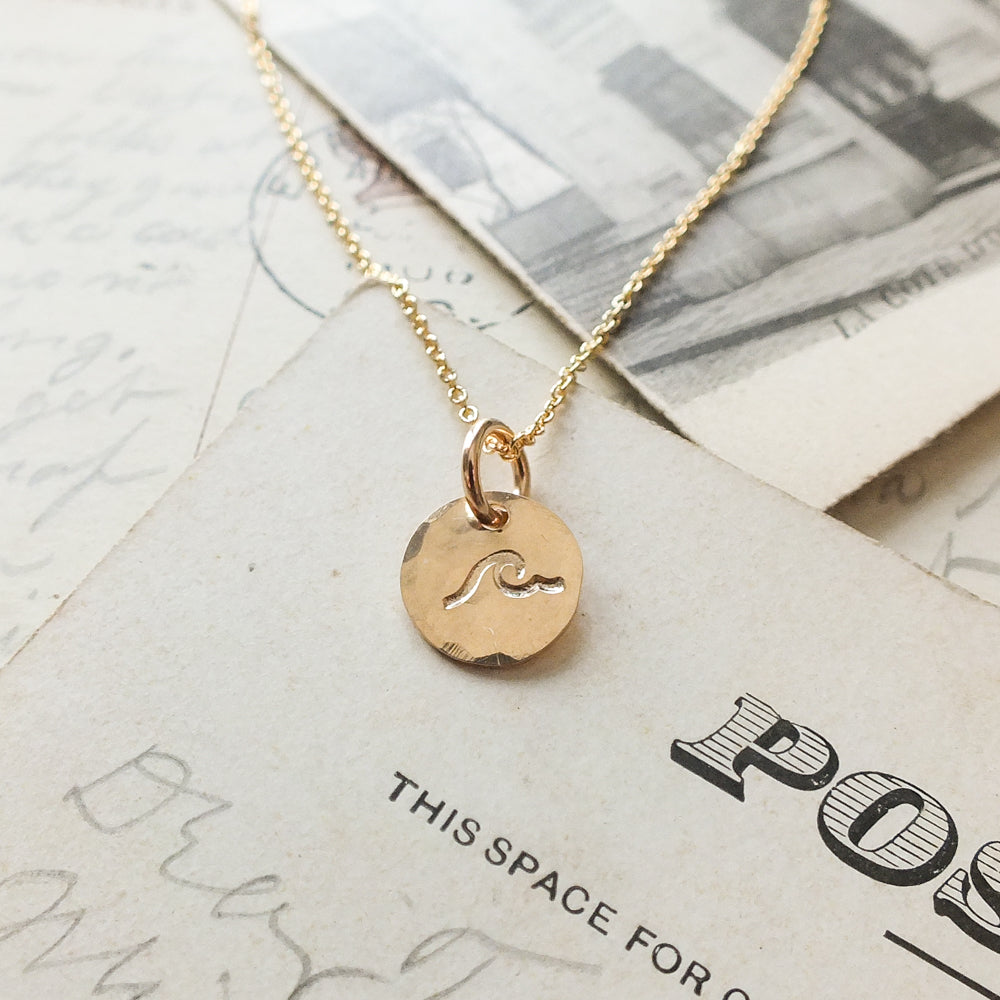 Becoming Tiny Round Wave Necklace