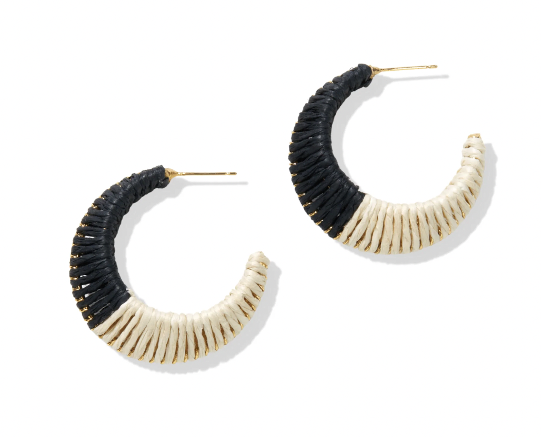 Ink and Alloy Raffia Hoop Earrings