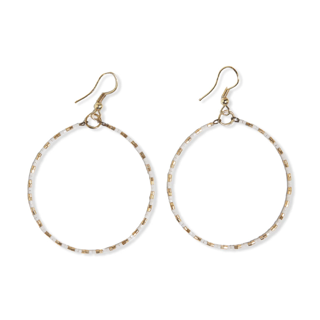 Ink and Alloy Kelly Color Block Beaded Hoop Earrings