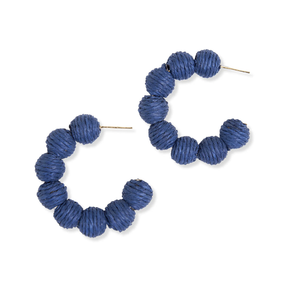 Ink and Alloy Raffia Hoop Earrings