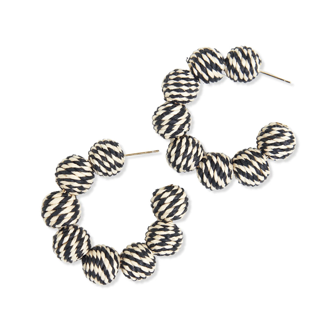 Ink and Alloy Raffia Hoop Earrings