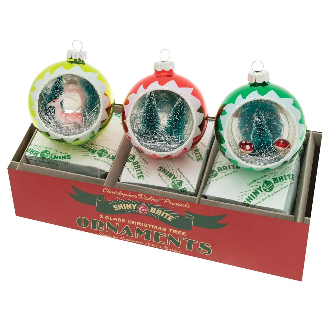 Christopher Radko Holiday Splendor 3 Count 3.25" Scene Rounds