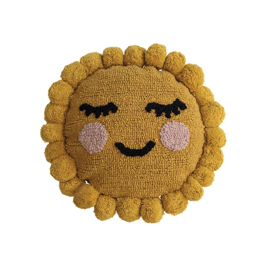 Round Cotton Tufted Sun Shaped Pillow