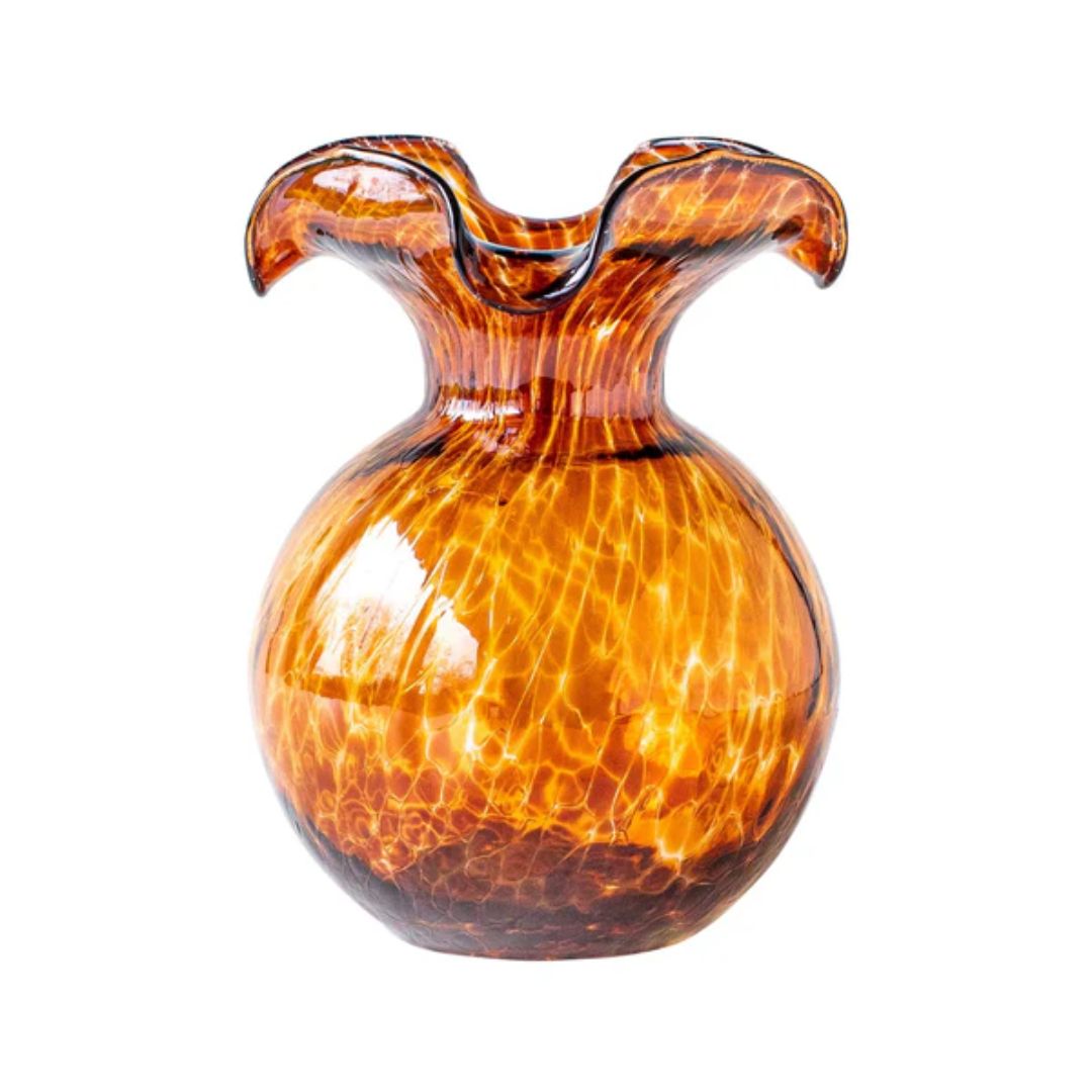 Vietri Hibiscus Glass Small Fluted Vase