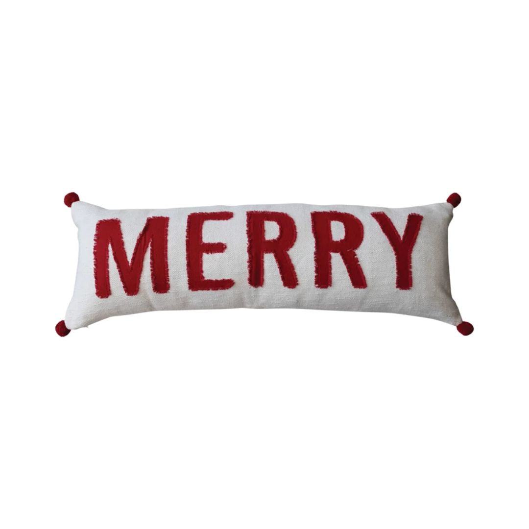 Holiday Pom Pom Merry Lumbar Pillow