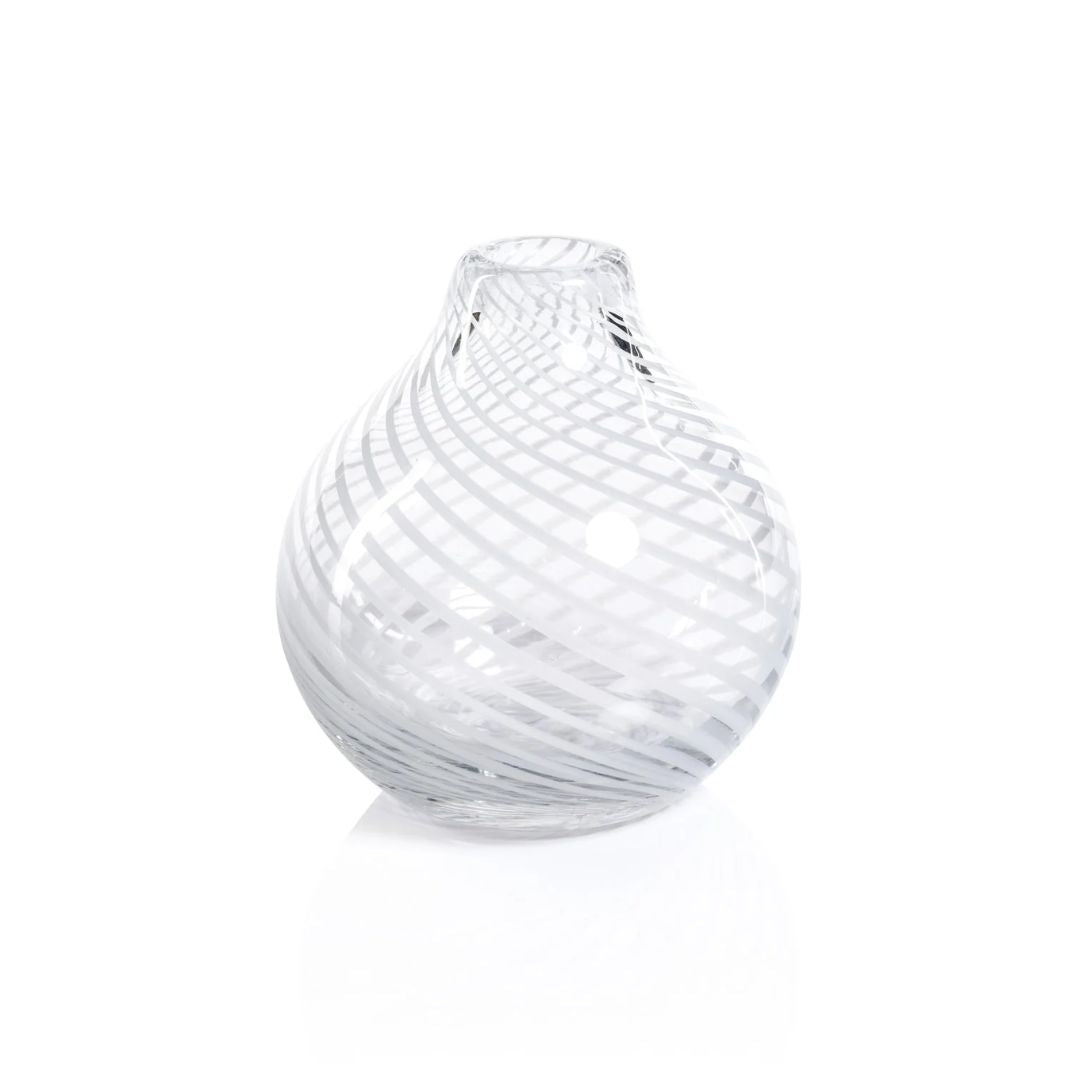 Claire Clear Bud Vase with Swirl