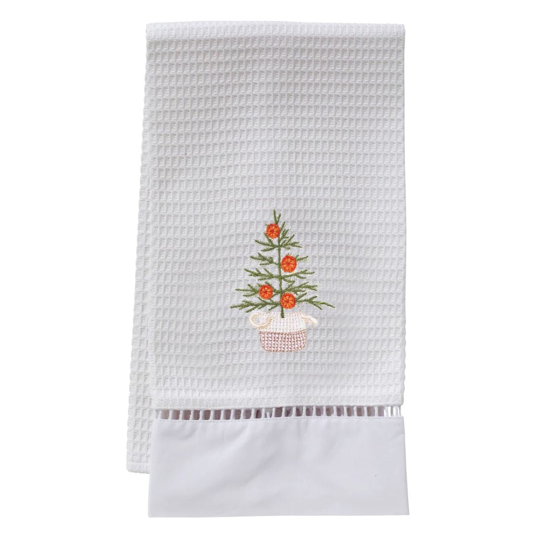 Waffle Guest Towel with Ladder Lace