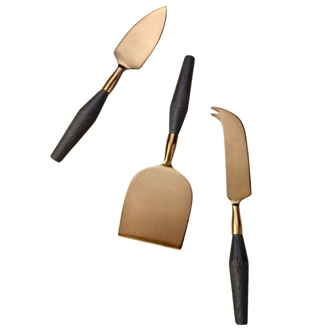 Be Home Black Wood & Aged Bronze Cheese Set