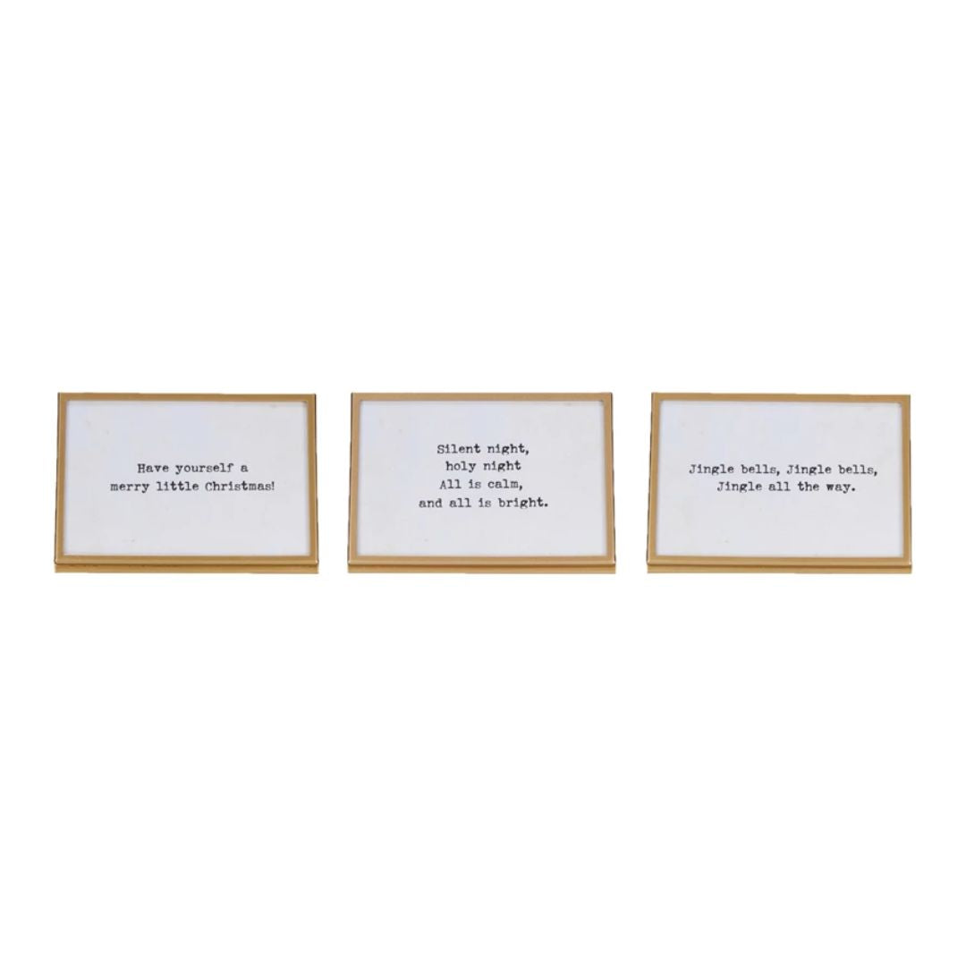 Holiday Rectangle Glass Frame with Easel & Saying