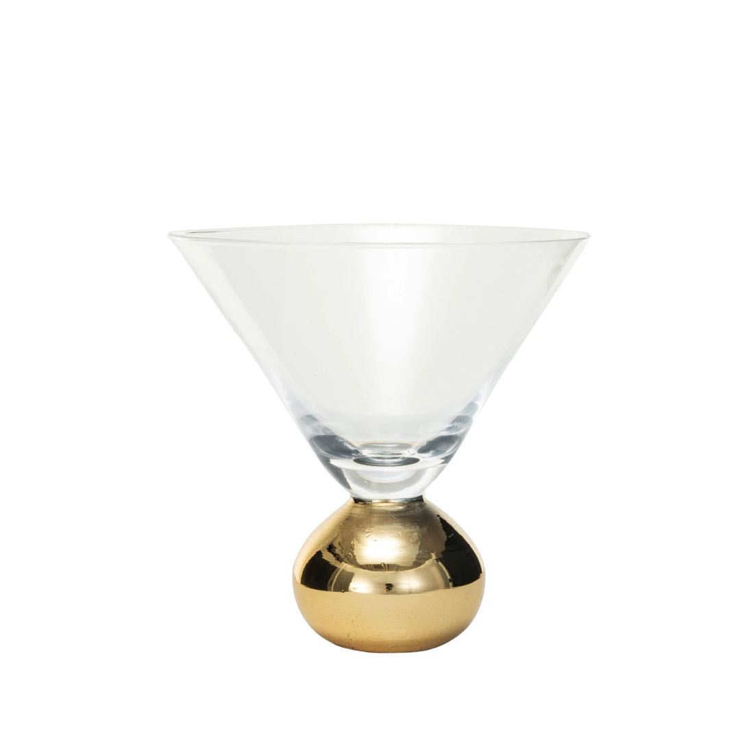 Martini Glass with Gold Ball Stem