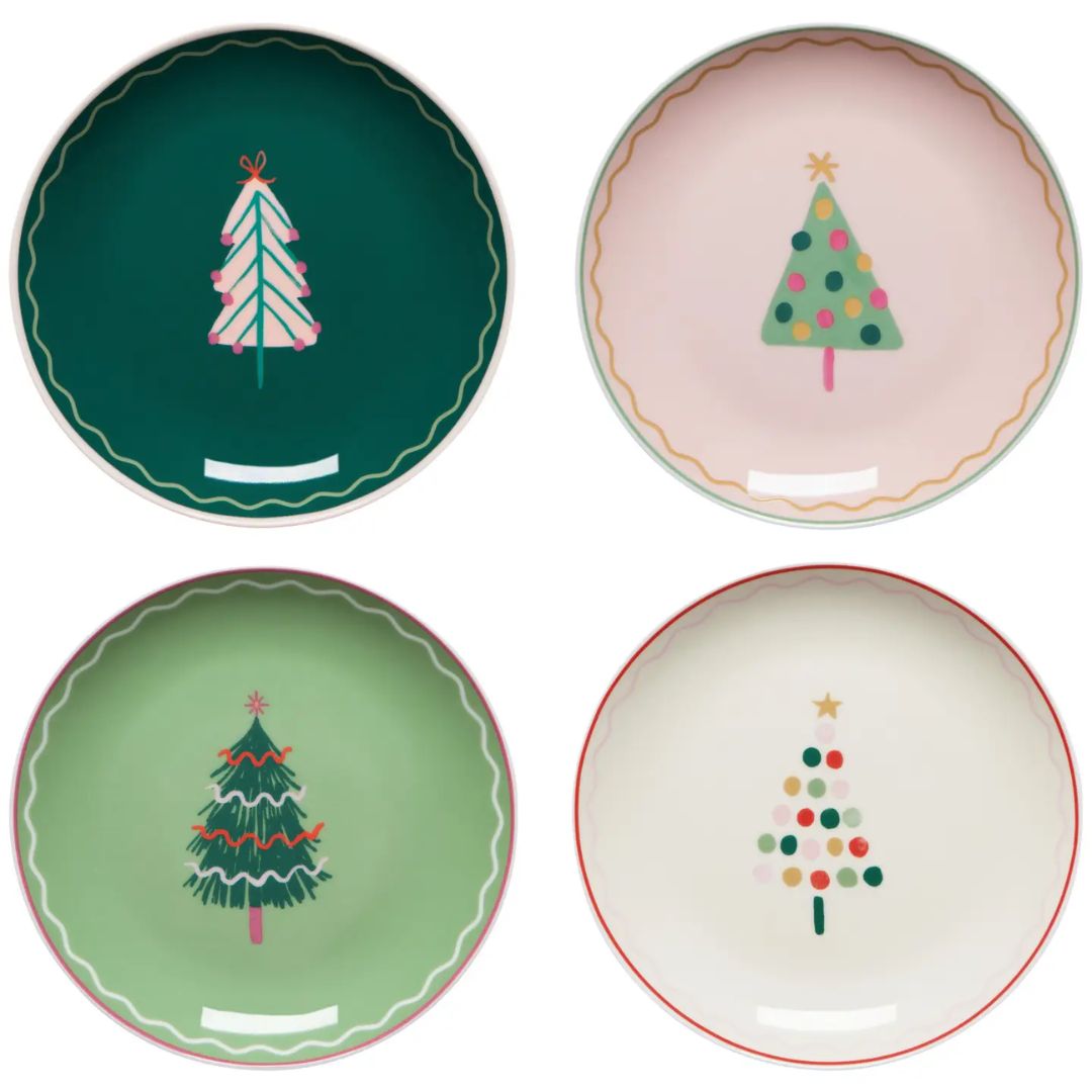 Appetizer Holiday Plates Set of 4