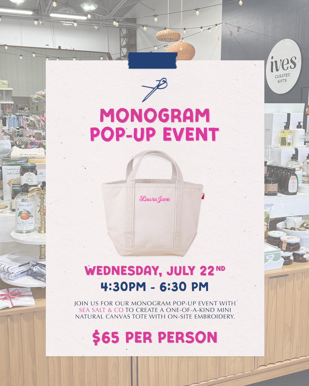 monogram pop-up event
