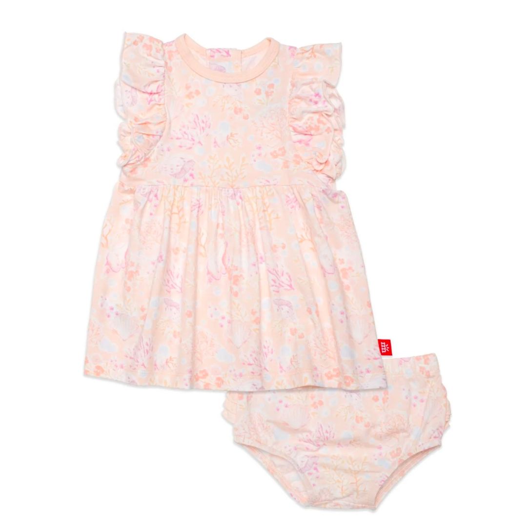 Magnetic Me Ruffle Sleeve Dress and Diaper Cover