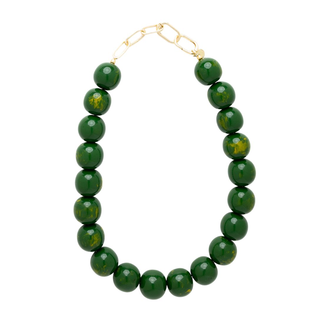 Ink & Alloy Iris Resin Bead Necklace