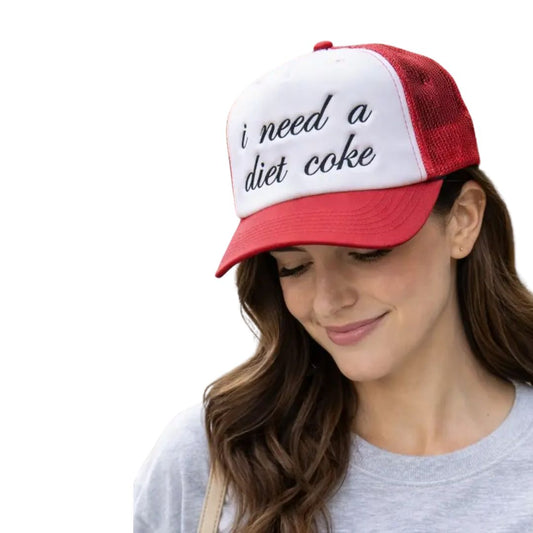 Embroidered Trucker Hat- Diet Coke