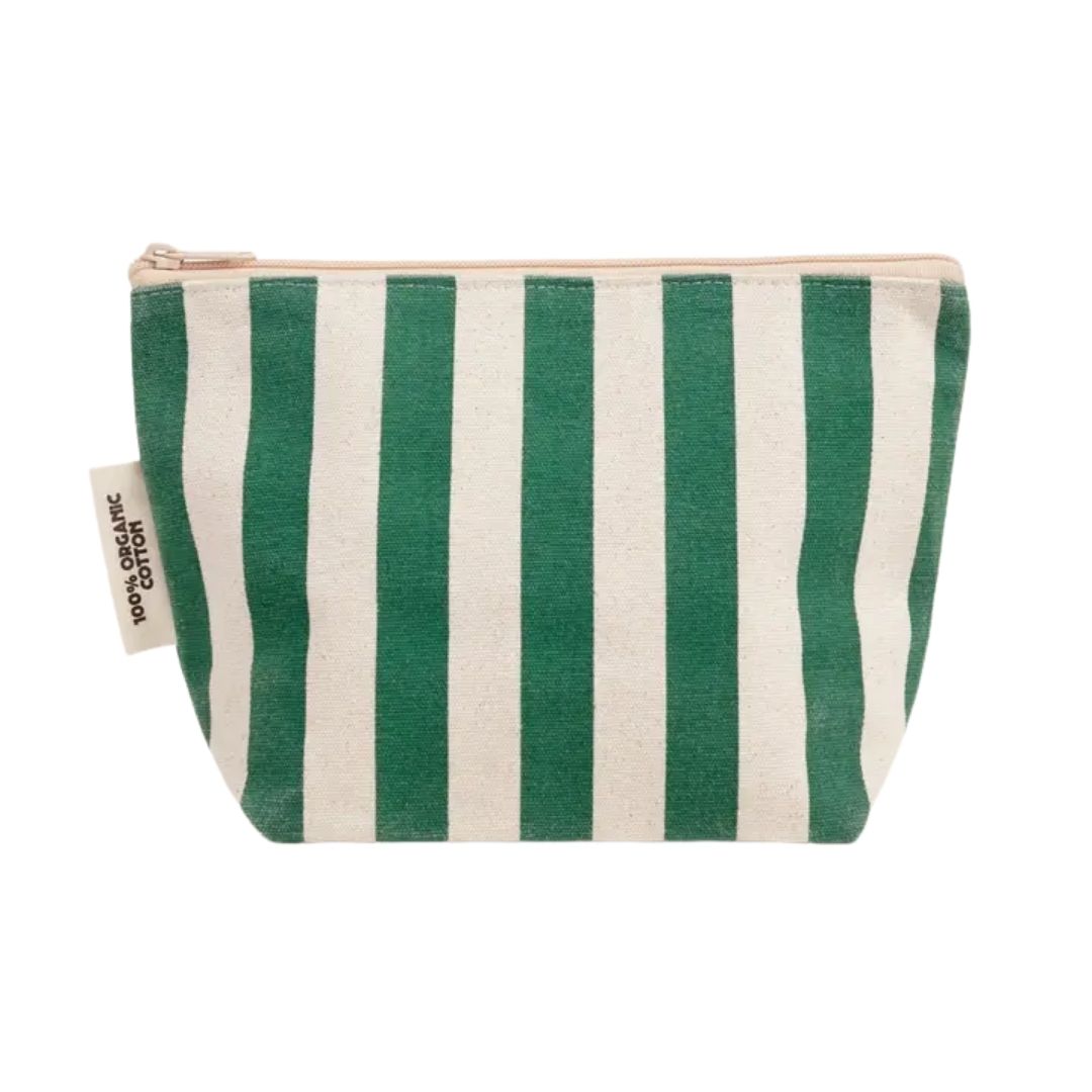 Organic Cotton Stripe Zipper Bag