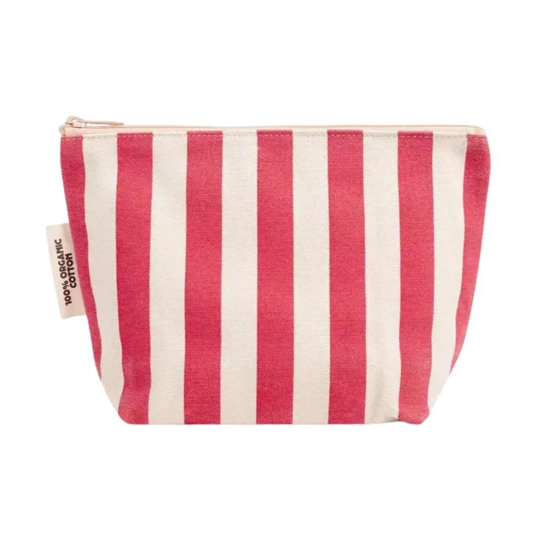 Organic Cotton Stripe Zipper Bag