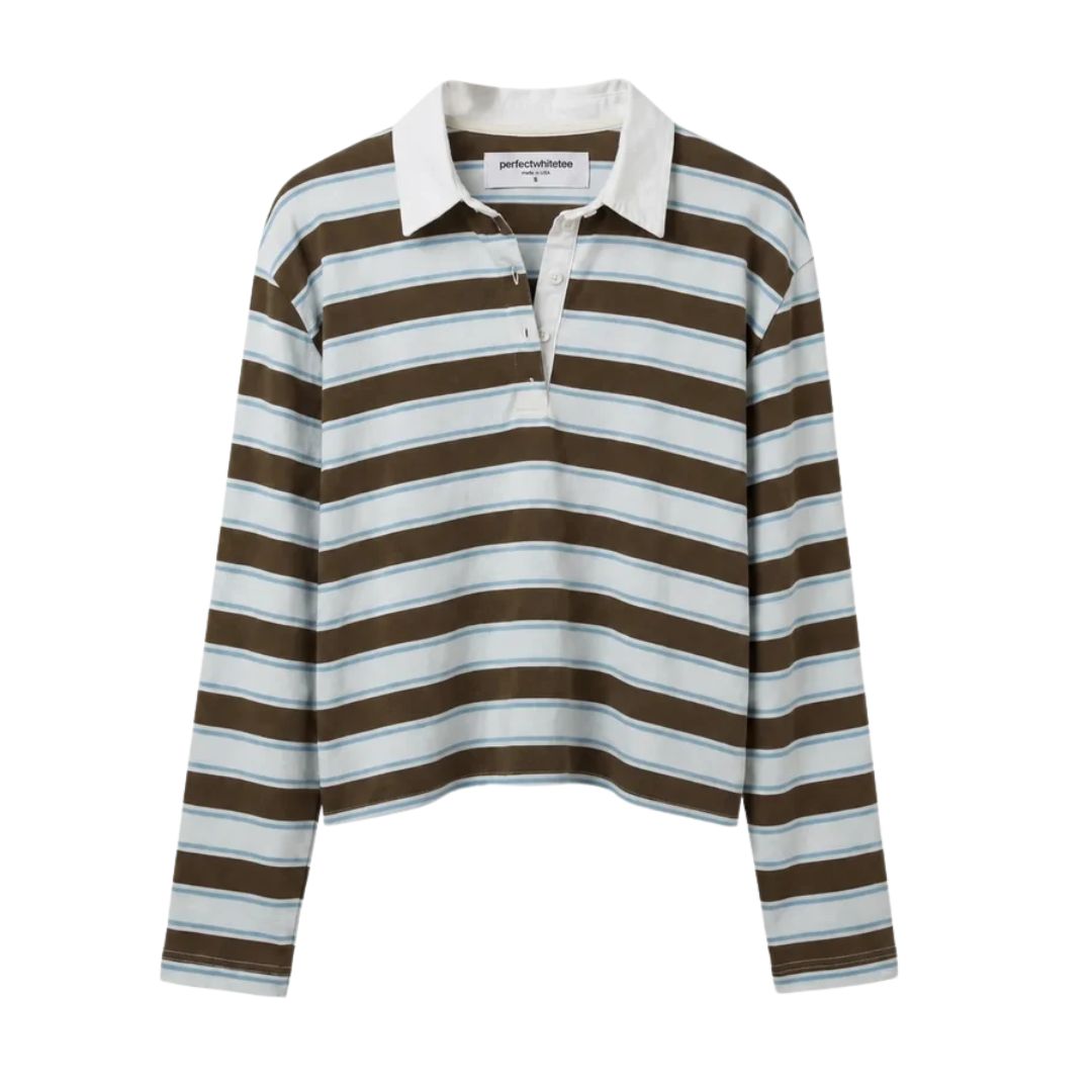 Kaya Collared Rugby Striped Long Sleeve