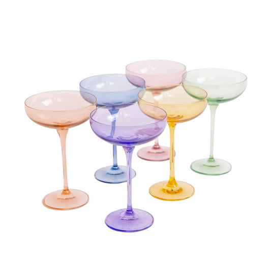 Estelle Colored Champagne Coupe Set of 6