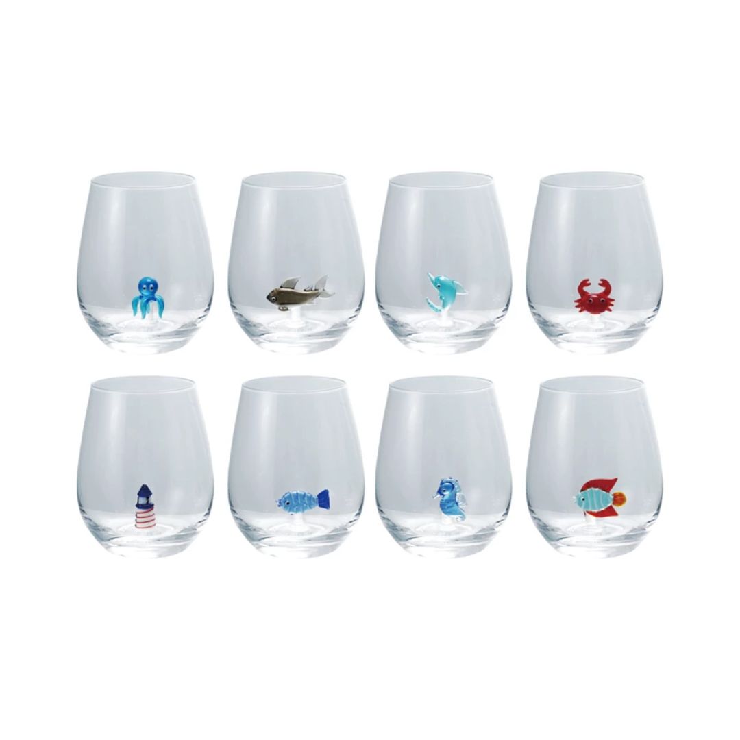 Stemless Wine Glass w/ Figure Inside