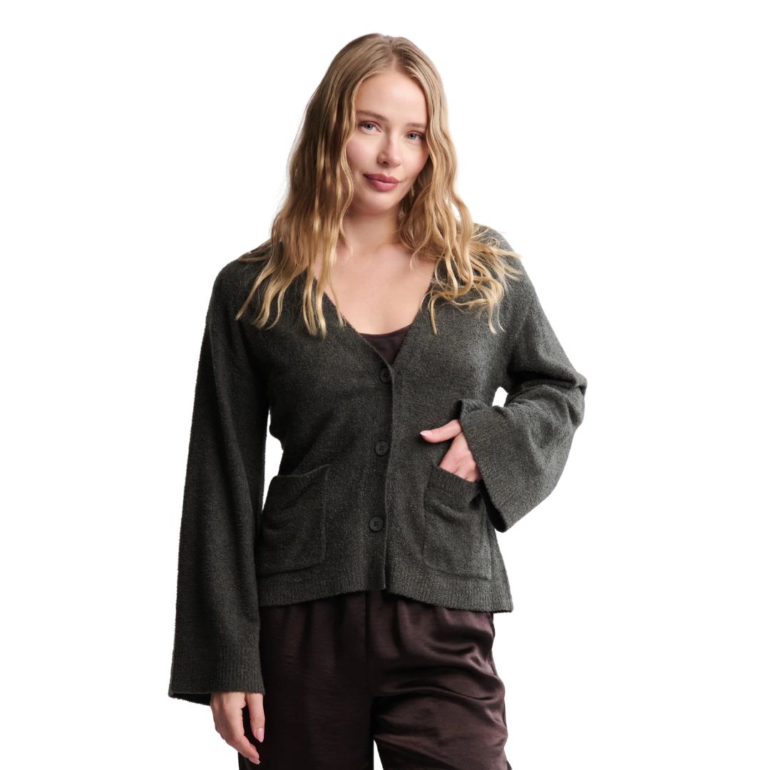 Barefoot Dreams CozyChic Lite® Wide Sleeve Button Front Cardigan