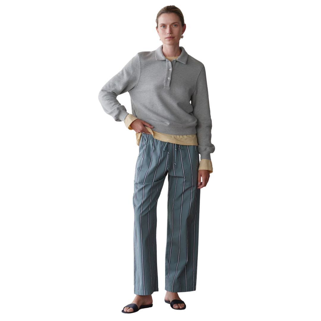 Donni Sage Stripe Pop Drawstring Pant