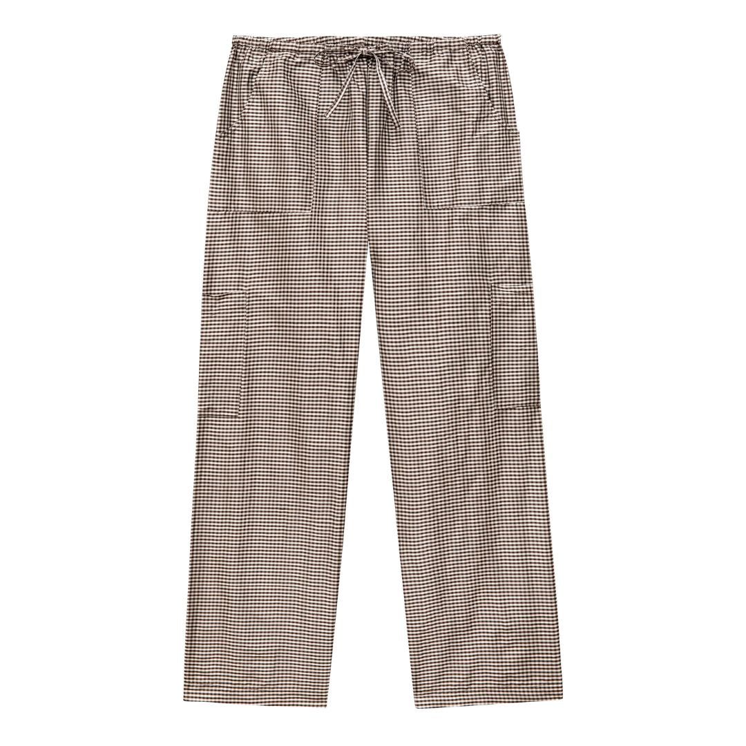 Donni Taffeta Gingham Drawstring Cargo Pant